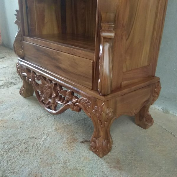 Almari pajangan, almari hias antik betawi tanpa pintu 1 laci jati