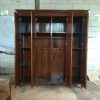 Almari pakaian 4 pintu kayu jati, lemari besar bahan full kayu jati
