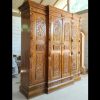 Almari pakaian ukiran gebyok 4 pintu bahan full kayu jati