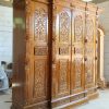 Almari pakaian ukiran gebyok 4 pintu bahan full kayu jati
