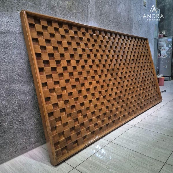 Wall Panel Minimalis Kayu Jati  hiasan dinding Premium