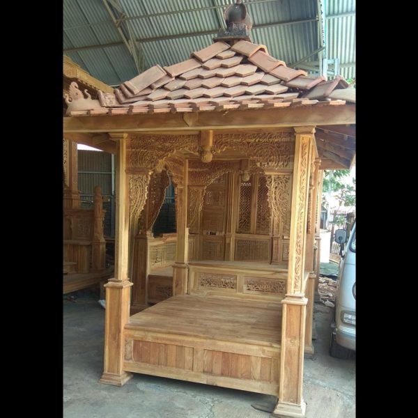 gazebo full kayu jati full ukiran classic free ongkir dan free pasang