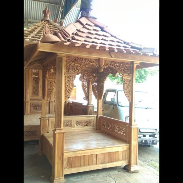 gazebo full kayu jati full ukiran classic free ongkir dan free pasang