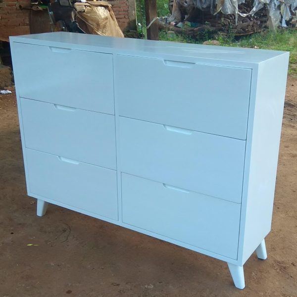 Drawer konsul 6 laci duco tempat penyimpanan finishing putih duco