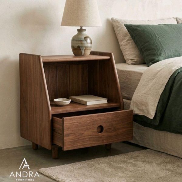 Nakas Bedside 1 Laci Minimalis Kayu Jati