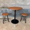 Set Meja Bulat Kafe 2 Kursi Besi Minimalis