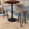 Set Meja Bulat Kafe 2 Kursi Besi Minimalis