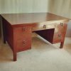 meja kantor 5 laci minimalis bahan full kayu jati size 134x89x75cm