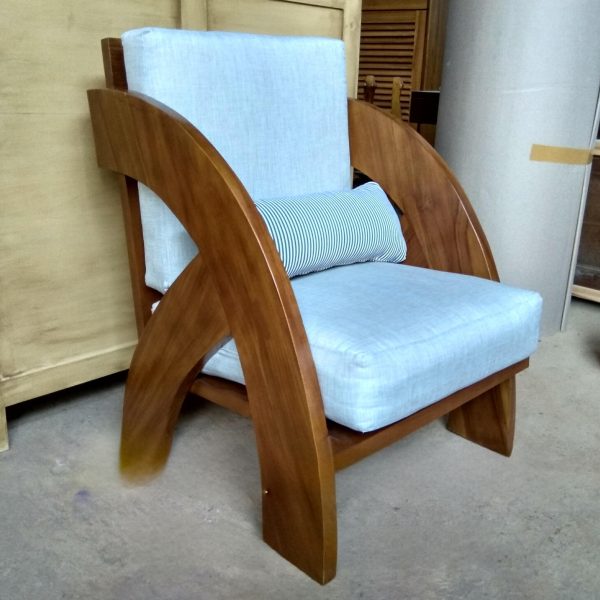 Kursi sofa 1 dudukan modern exclusive kayu jati bahan tebal maksimal