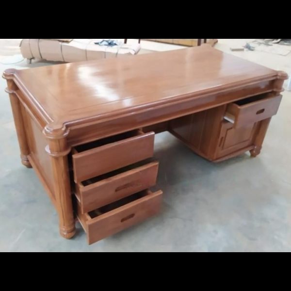 Meja kantor kayu jati model laci, meja direktur, meja manager