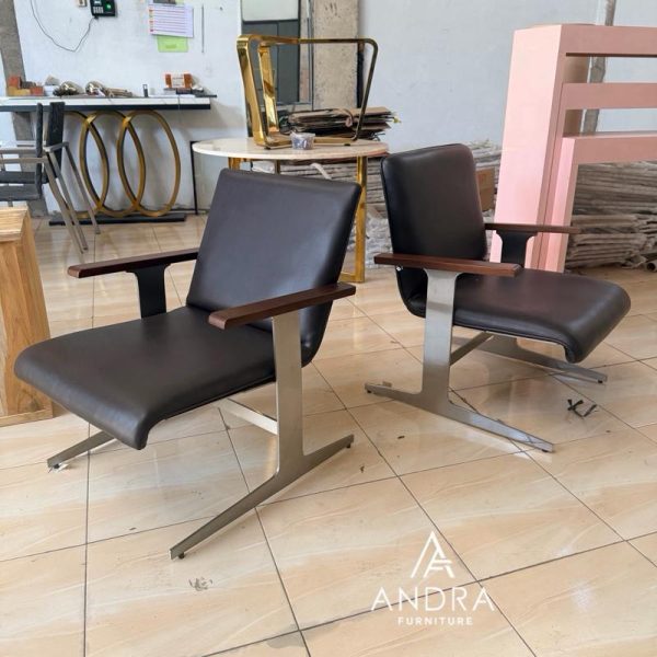 Kursi Kantor Mewah Kaki Stainless with armrest