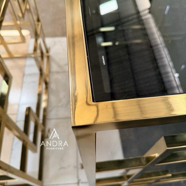 Nesting Table Rangka Stainless Gold  Elegan dan Modern 