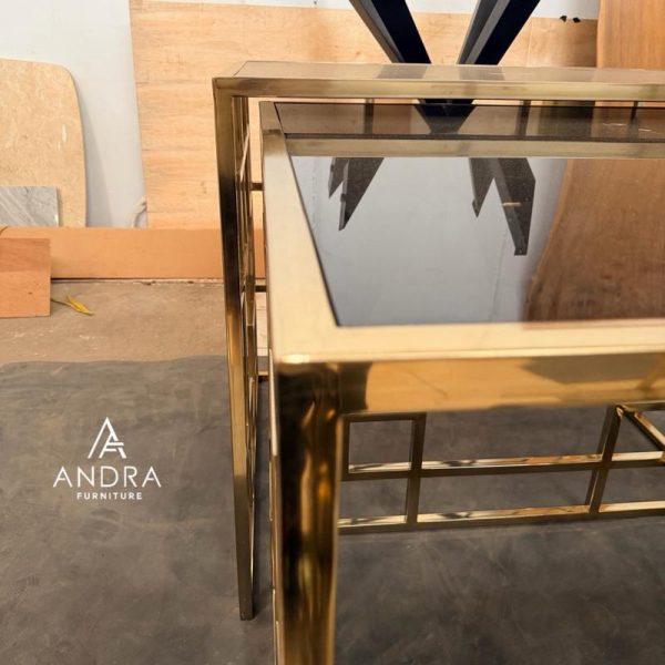 Nesting Table Rangka Stainless Gold  Elegan dan Modern 