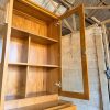 Rak buku lemari buku Kaca Plus Laci Minimalis Modern  Full Kayu Jati