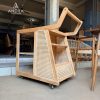Troli Rotan Minimalis Modern Kayu Jati