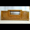 buffet tv minimalis kayu model bunga tulip kayu jati