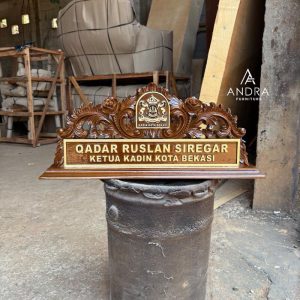 Papan Nama Ukir Kayu Jati Premium Andra Furniture