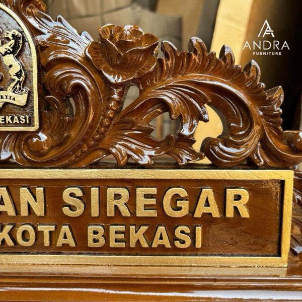 Papan Nama Ukir Kayu Jati Premium Andra Furniture