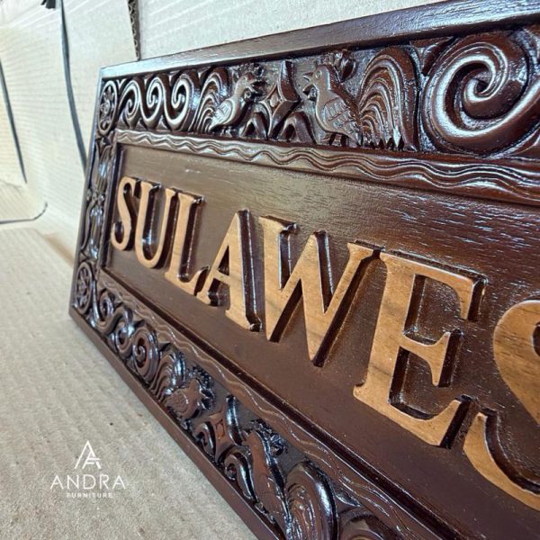 Papan Nama Ukir Kayu Jati bisa Custom Nama dan Ukuran