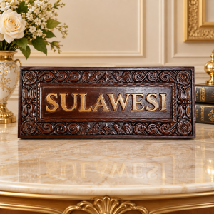Papan Nama Ukir Kayu Jati bisa Custom Nama dan Ukuran