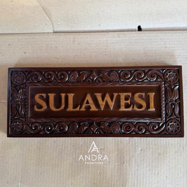 Papan Nama Ukir Kayu Jati bisa Custom Nama dan Ukuran
