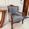 Sofa Single Seater Ukir Klasik Mewah Mahogany Wood 2 Sofa Single Seater Ukir Klasik Mewah Mahogany Wood