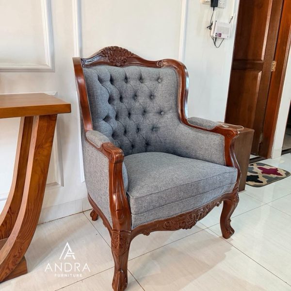 Sofa Single Seater Ukir Klasik Mewah Mahogany Wood 2 Sofa Single Seater Ukir Klasik Mewah Mahogany Wood