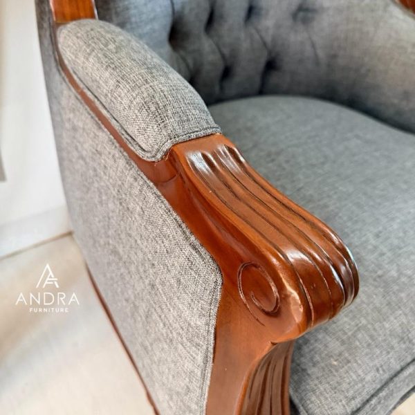 Sofa Single Seater Ukir Klasik Mewah Mahogany Wood 4 Sofa Single Seater Ukir Klasik Mewah Mahogany Wood