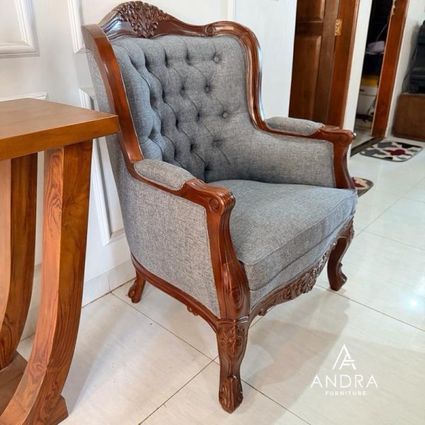 Sofa Single Seater Ukir Klasik Mewah Mahogany Wood 5 Sofa Single Seater Ukir Klasik Mewah Mahogany Wood